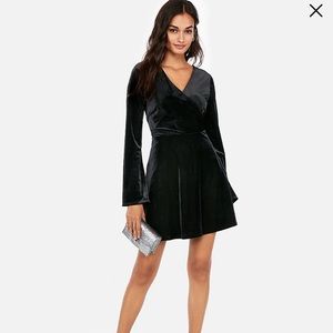Express Velvet Fit and Flare Dress